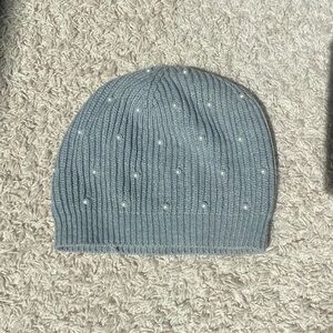 J. Crew Pearl Ribbed Beanie Hat in Grey